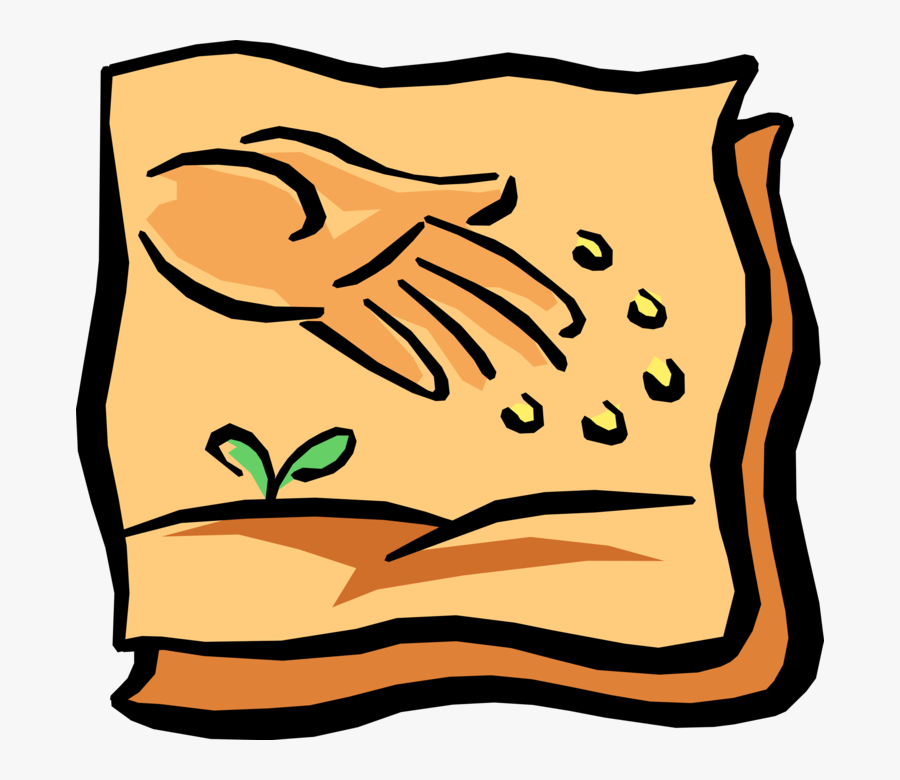 Vector Illustration Of Hand Planting Seeds - Smallest Part Of The Plant, Transparent Clipart
