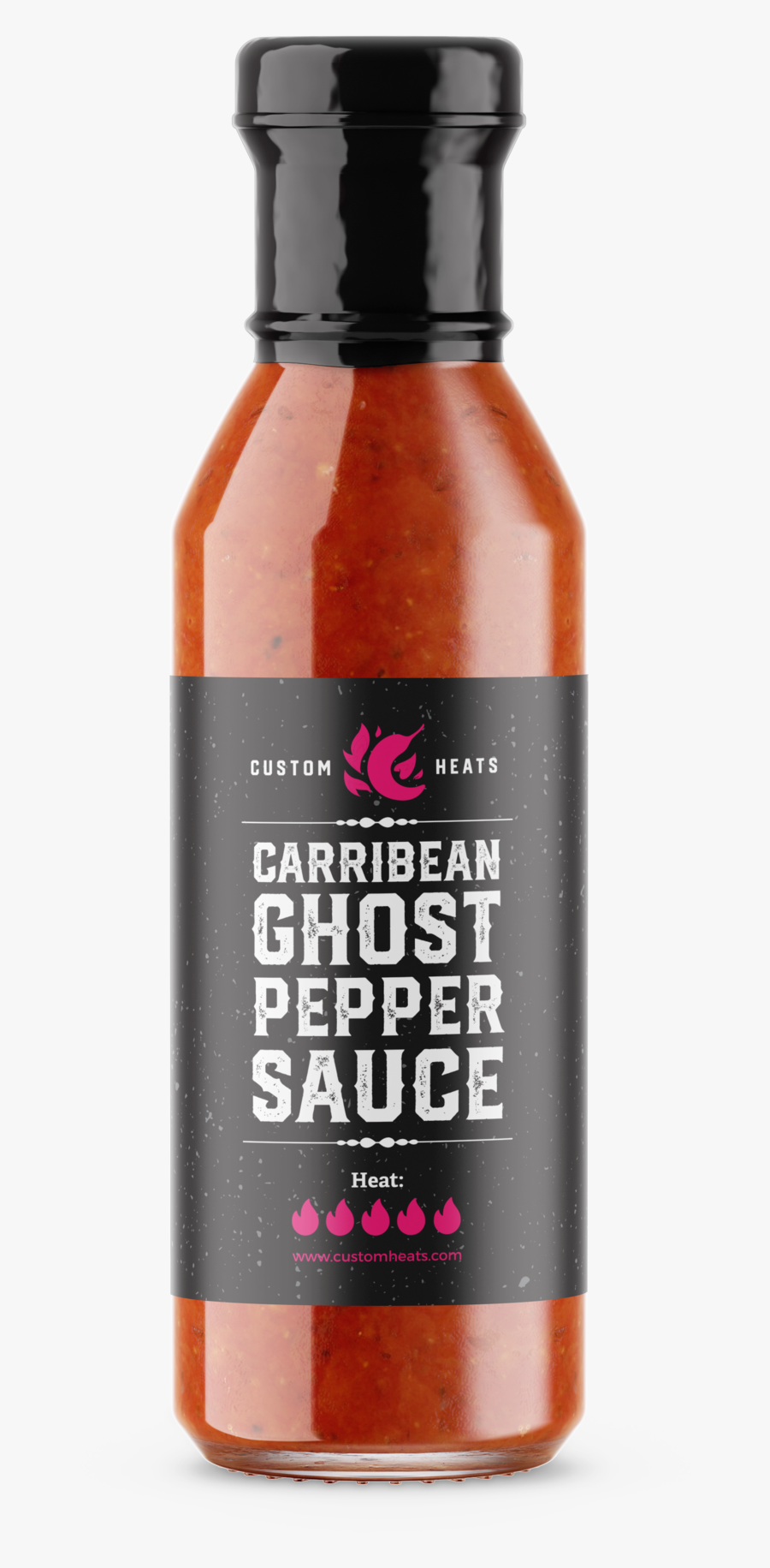Caribbean Ghost Pepper Sauce, 5oz - Glass Bottle, Transparent Clipart
