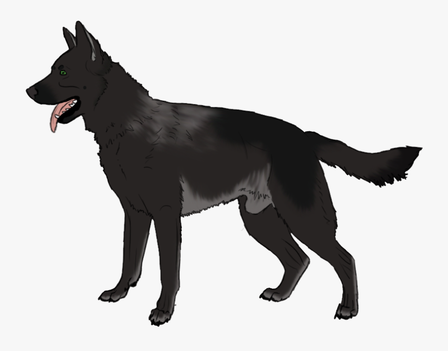 Transparent Shepherd Clipart Black And White - Transparent Background German Shepherd Cartoon, Transparent Clipart
