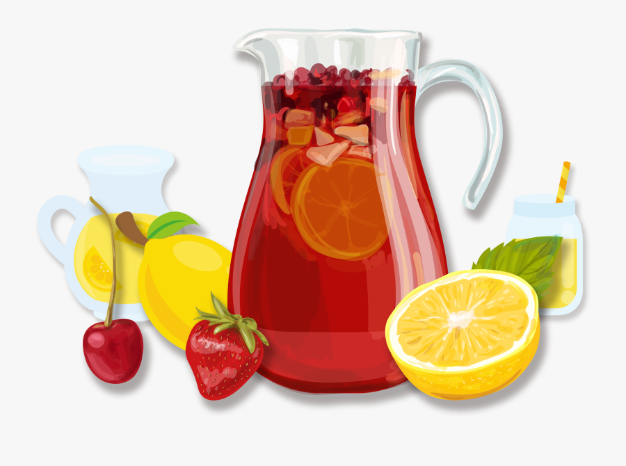 Sangria Juice Cocktail Fizzy Drinks Non-alcoholic Mixed - Sangria Illustration, Transparent Clipart
