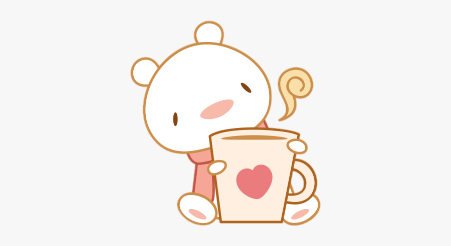 #bear #cute #kawaii #coffee #overlay - Coffee Cup, Transparent Clipart