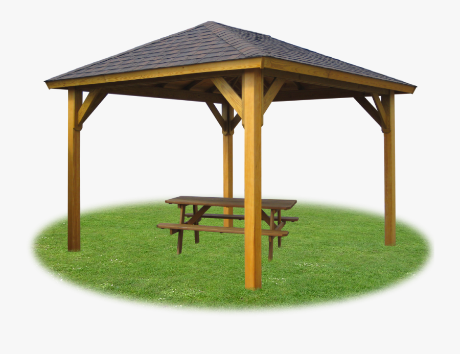 Clip Art Gazebos Pergolas Pavilions Pine - Picnic Table Gazebo, Transparent Clipart