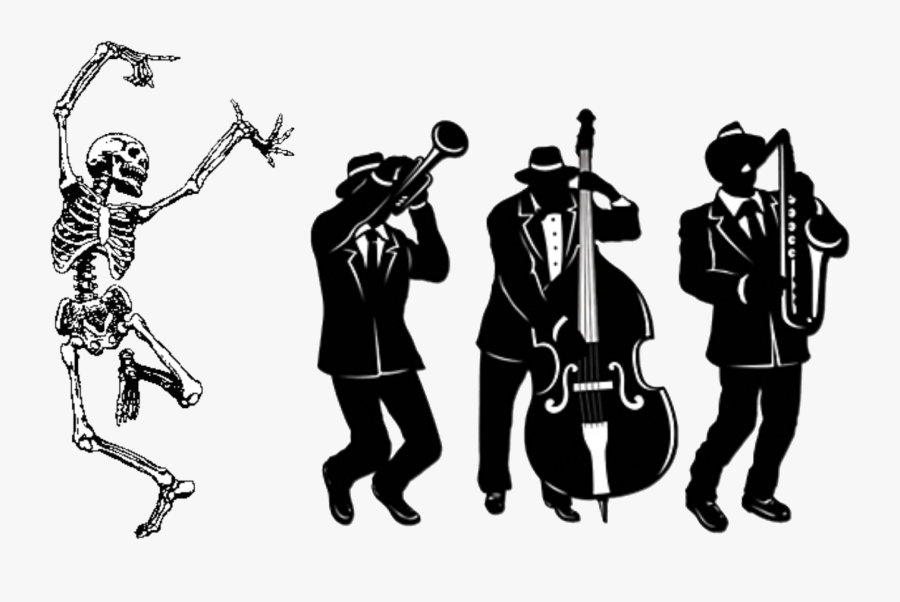 Jazz Trio Silhouette Musician Clip Art - Mardi Gras Silhouette, Transparent Clipart