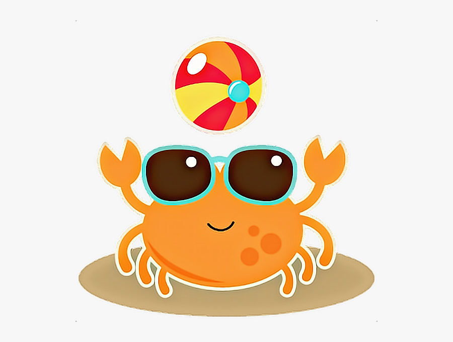 #cute #summer #crab #beach #remixit - Cute Beach Clip Art, Transparent Clipart