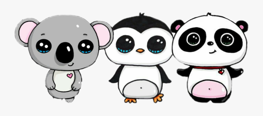 #koala #panda #penguin #kawaii #anime #art #animal - So Cute, Transparent Clipart