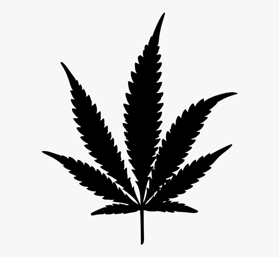 Botany,plant,flower - Black And White Marijuana Leaf Png, Transparent Clipart