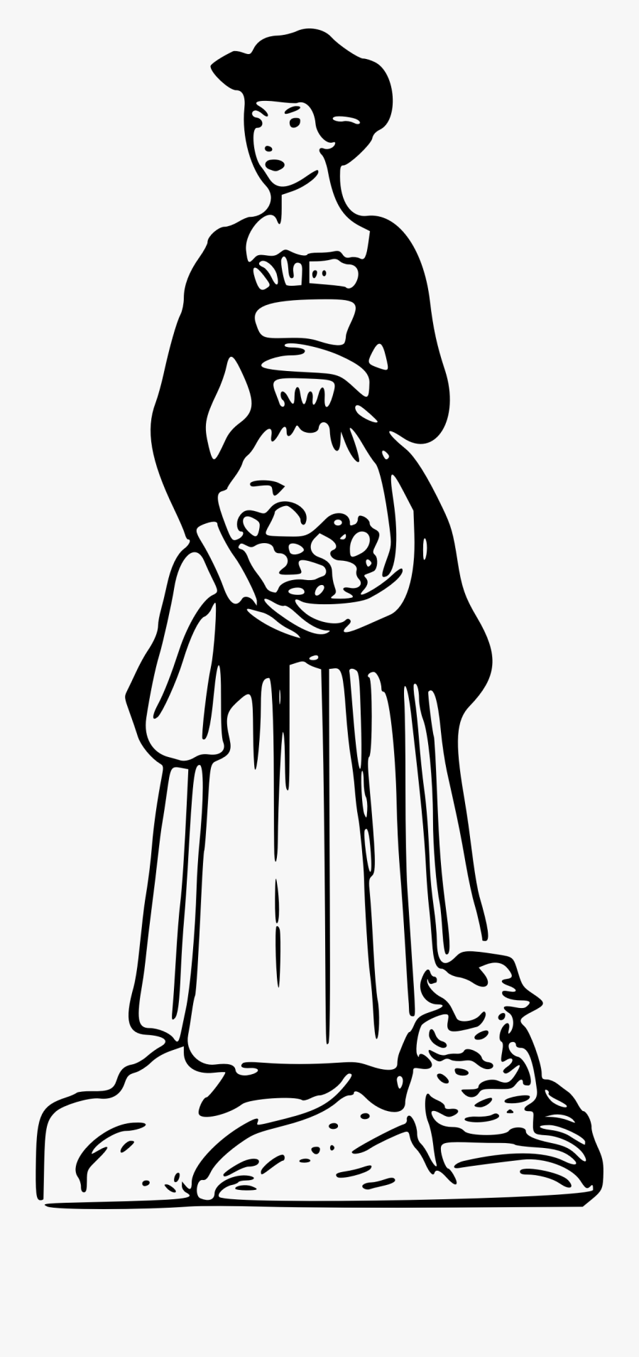 Woman Gathering 2 Clip Arts - Illustration, Transparent Clipart