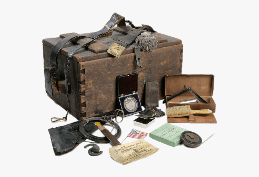 Military Footlocker With Contents - Civil War Supplies For The Union, Transparent Clipart