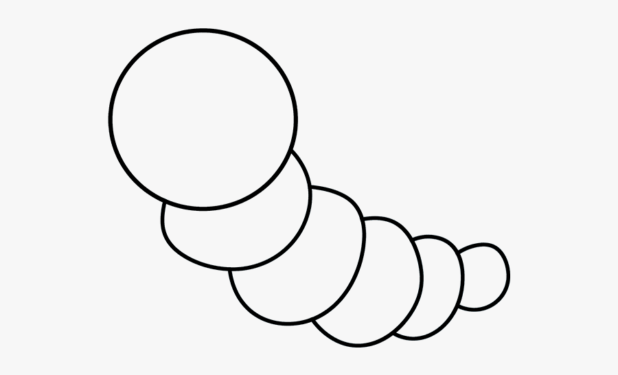 How To Draw A Cute Caterpillar - Outline Of A Caterpillar, Transparent Clipart