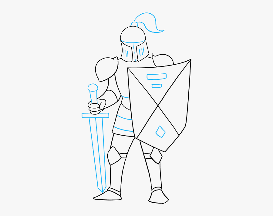 Clip Art Drawing Of A Knight - Cartoon, Transparent Clipart