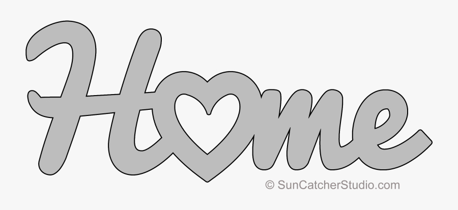 Word Home With Heart, Transparent Clipart