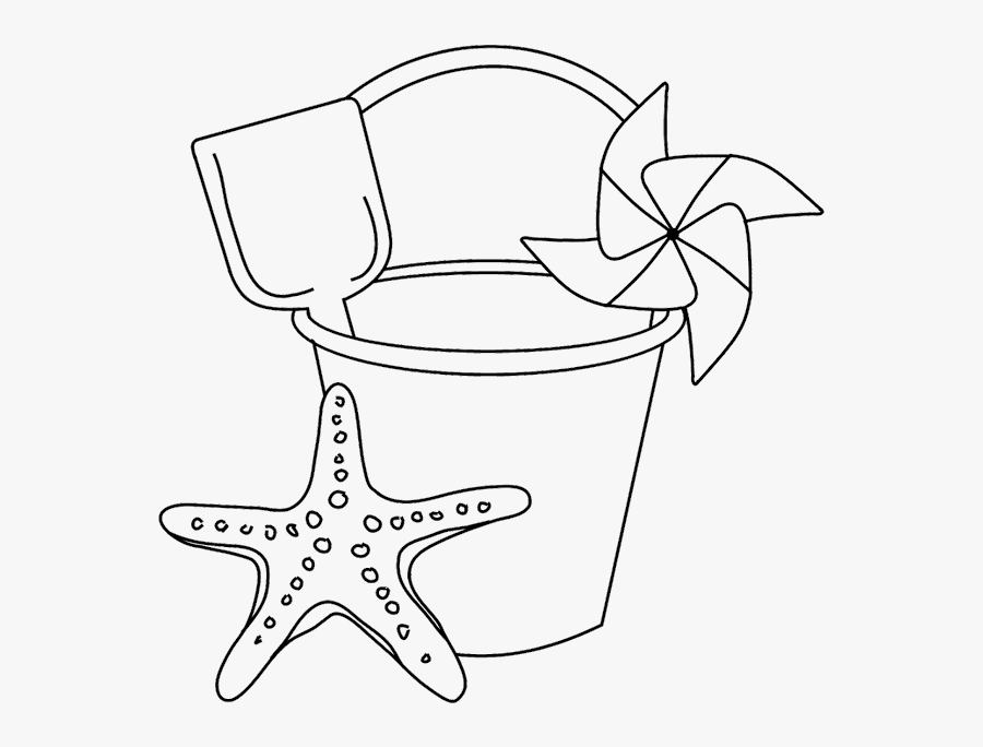 Black And White Sand Bucket, Transparent Clipart