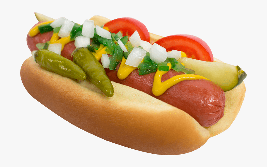 Hot Dog, Eisenberg Home Market Foods - Hotdog In Bun With Condiments, Transparent Clipart