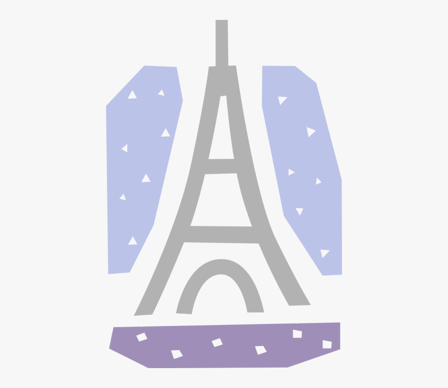 Vector Illustration Of Eiffel Tower On Champ De Mars - Illustration, Transparent Clipart