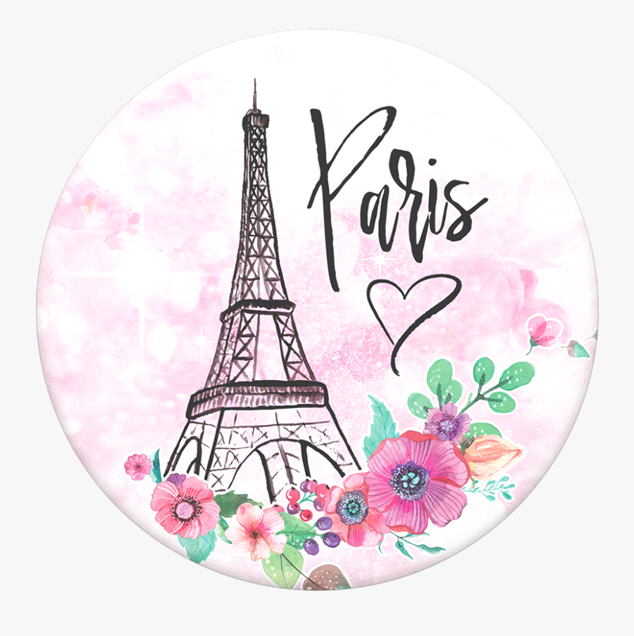 Eiffel Tower Flowers Vector , Png Download - Paris Popsocket, Transparent Clipart
