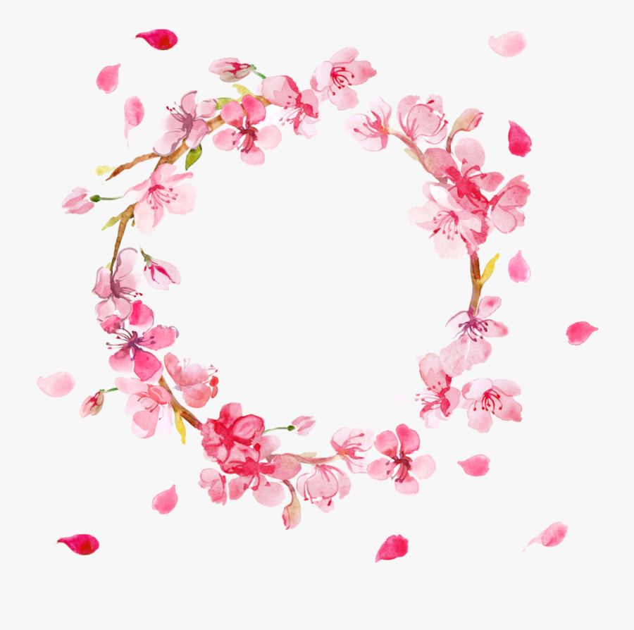 Transparent Boho Wreath Clipart - Watercolor Border Flowers Png, Transparent Clipart