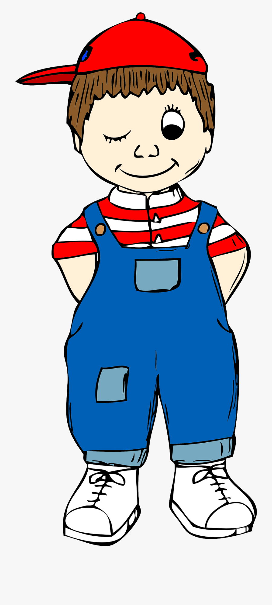 Boy Winking One Eye Shut - Lad Clipart, Transparent Clipart