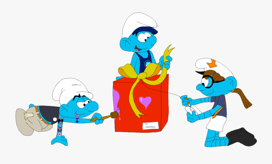 Smurfy Gift Exchange By Howlibird - Cartoon, Transparent Clipart