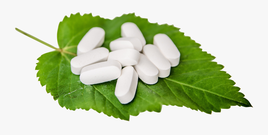 White Pills On A Leaf - Pills On Leaf, Transparent Clipart