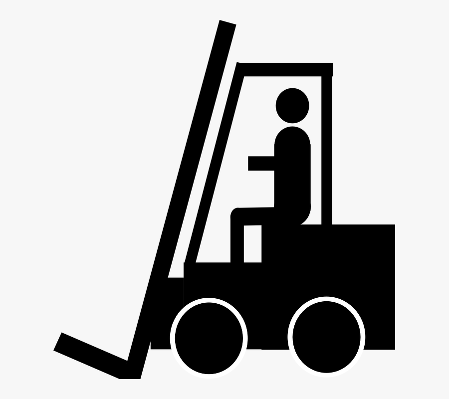 Fork Truck, Pallet Transporter, Forklift, Lift Truck - Forklift Clipart Black White, Transparent Clipart