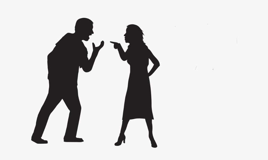 Cartoon Image Of Couple Arguing, Transparent Clipart