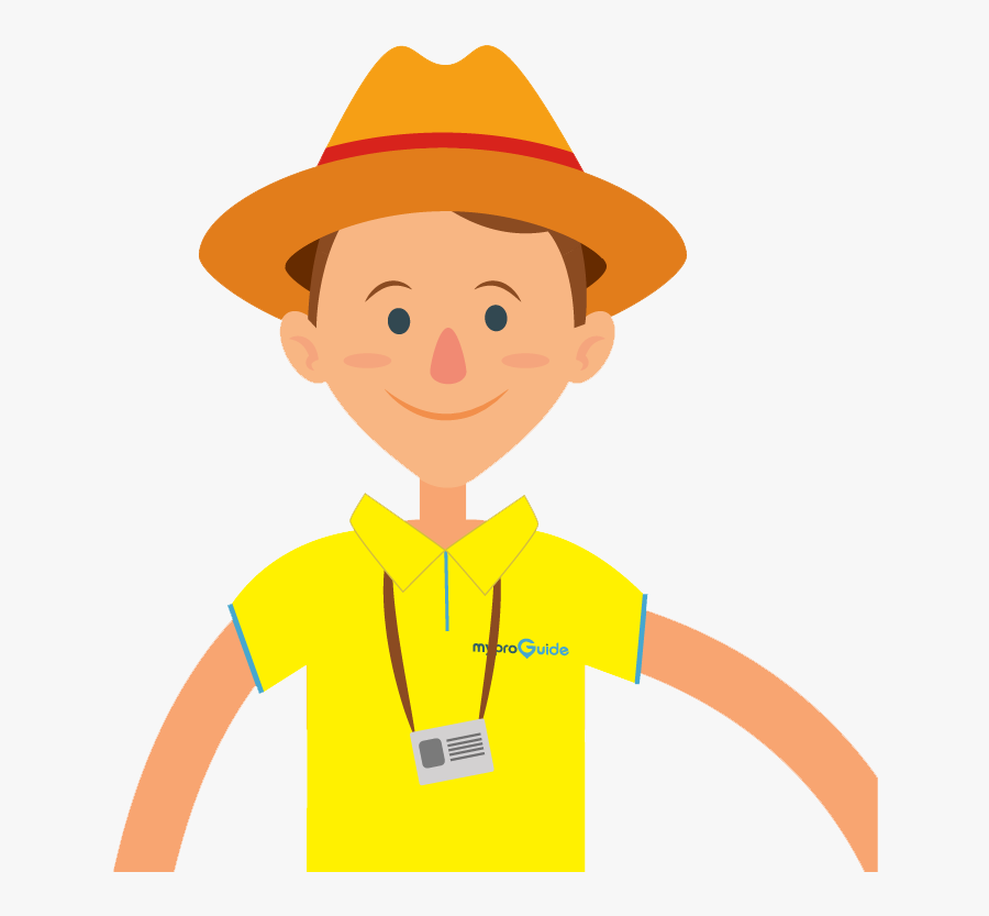 Cartoon Tour Guide, Transparent Clipart