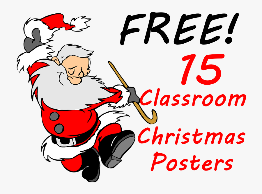 Class Clipart School Assembly - Santa Merry Christmas Poster, Transparent Clipart
