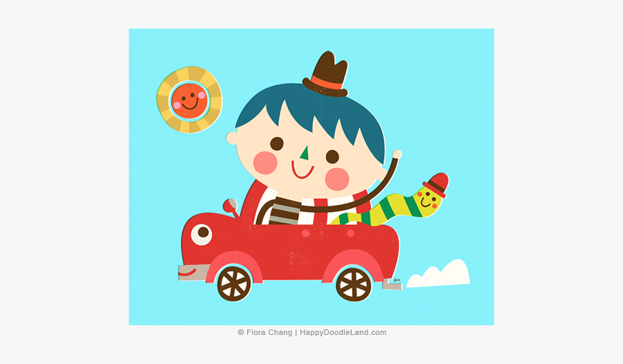 Happy Car Ride © Flora Chang, Transparent Clipart