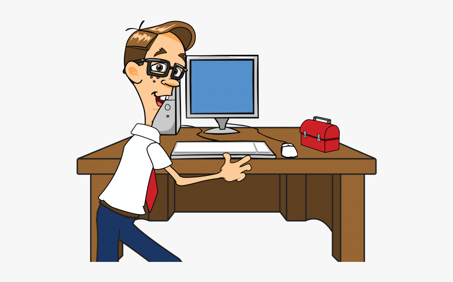 Nerd On Computer Clipart, Transparent Clipart