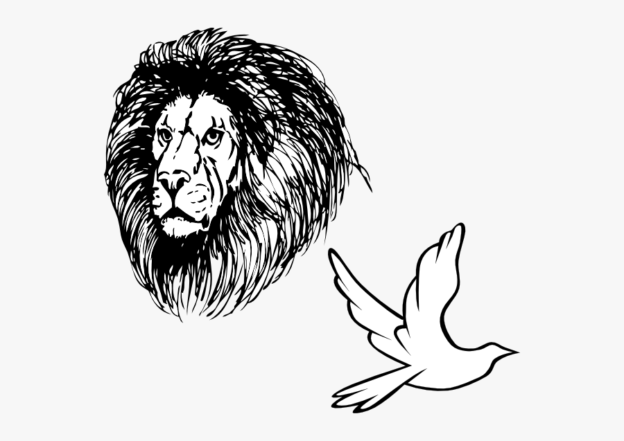 Lion Mane Clip Art Black And White, Transparent Clipart