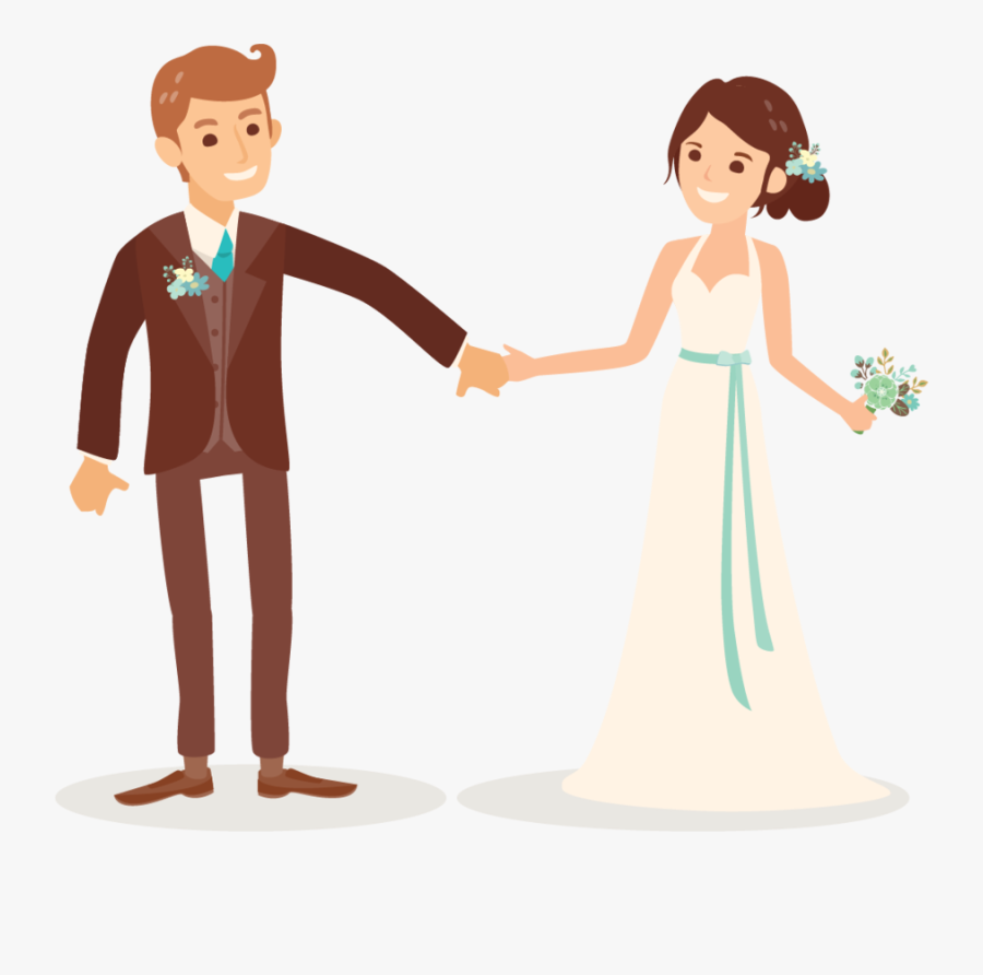 Cartoon Wedding Couple Png Clipart , Png Download - Couples Cartoon No Background, Transparent Clipart