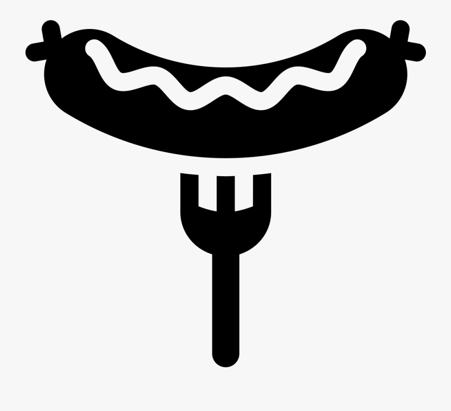 Bratwurst On Fork Icon Free Download Png World And - Bratwurst Black And White, Transparent Clipart