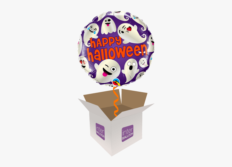 Happy Halloween Purple Ghostmoji - Happy 5th Birthday Balloons, Transparent Clipart