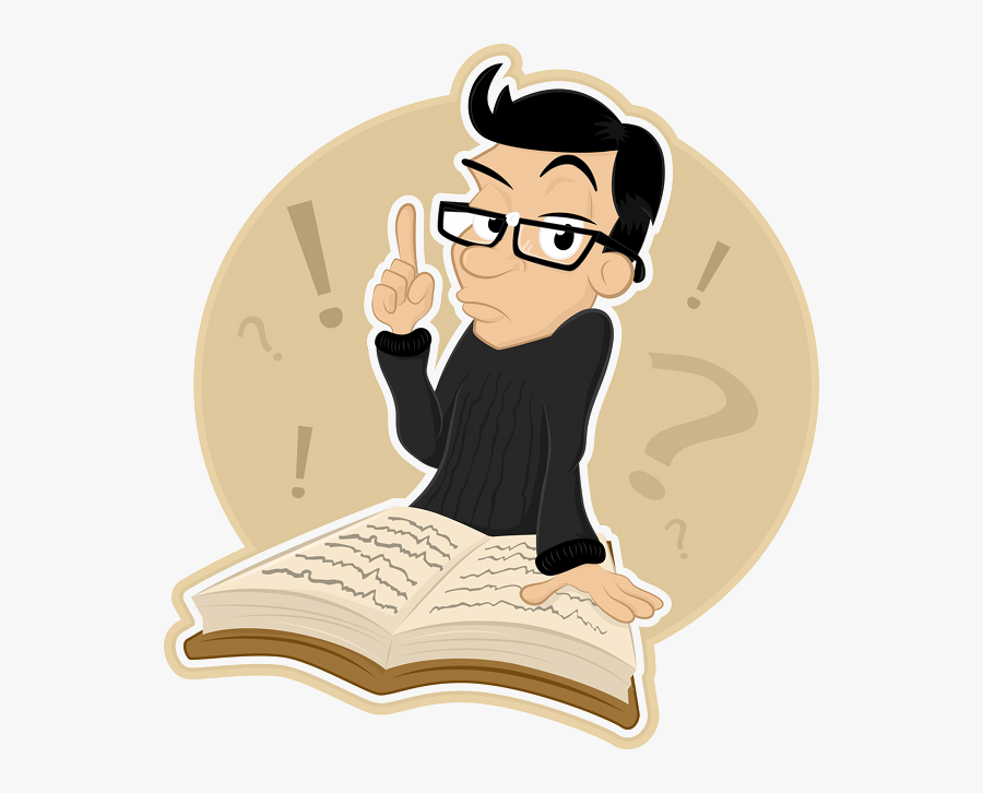 Cartoon Man With Book, Transparent Clipart