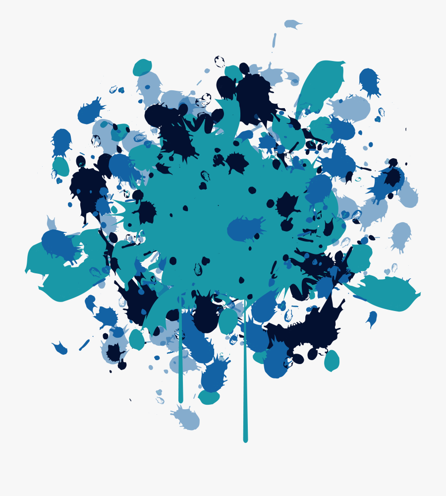 Splatter10 - Blue Blood Splatter Transparent, Transparent Clipart