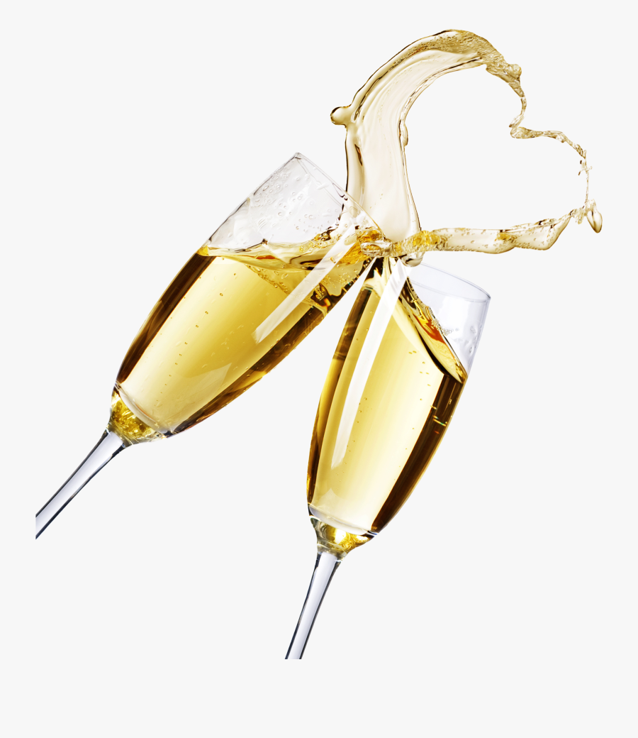 Grower Champagne Wine Ravioli Clip Art - Champagne Glasses Heart, Transparent Clipart