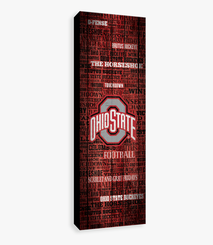 Ohio State Buckeyes Typography On Wood - Ohio State Buckeyes Football, Transparent Clipart