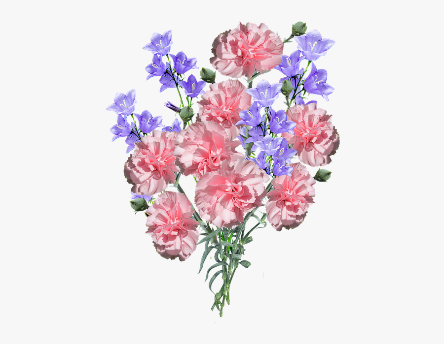 Clip Art Pink And Blue Flowers, Transparent Clipart