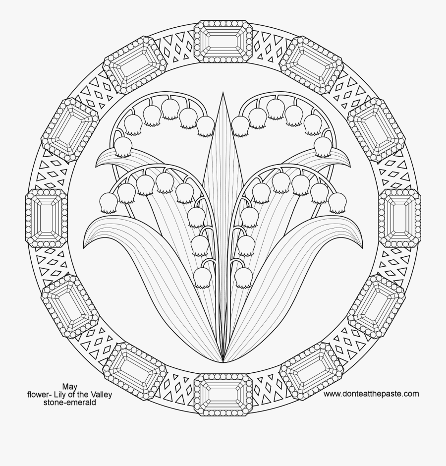Lily Of Valley Drawing - May Birth Flower Coloring Pages, Transparent Clipart