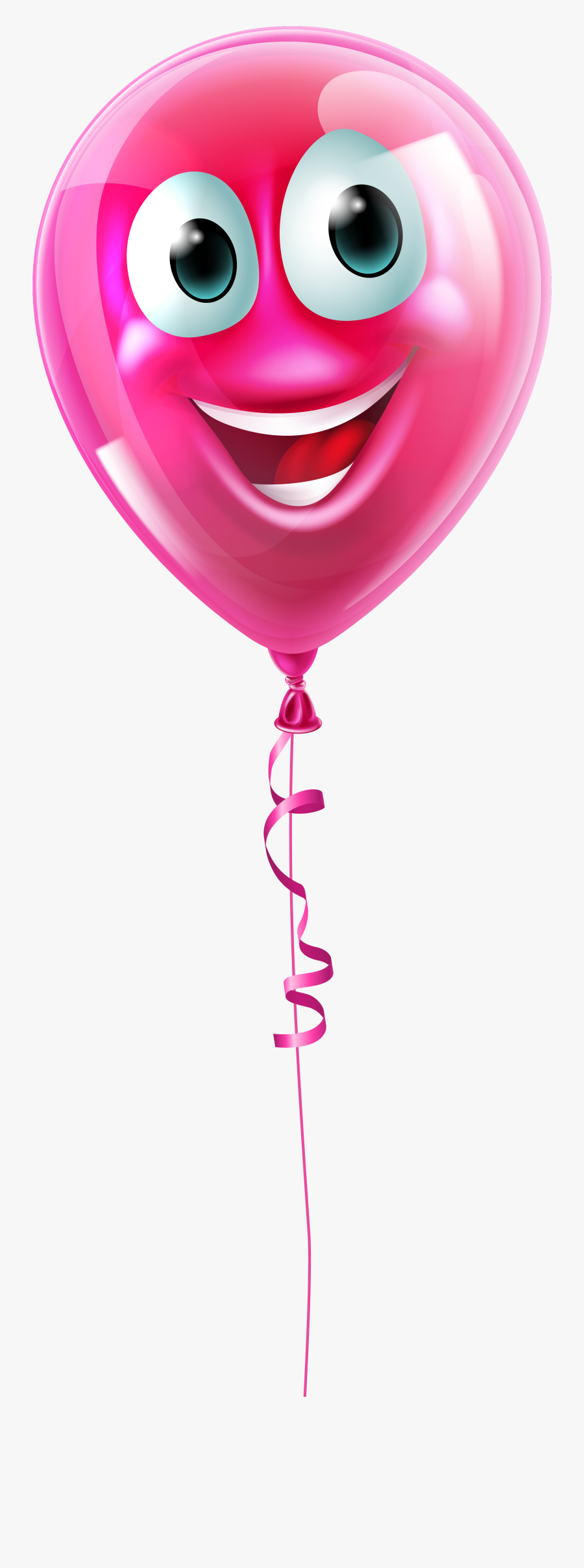 Smiley Clipart Balloon - Pink Balloon With Face, Transparent Clipart