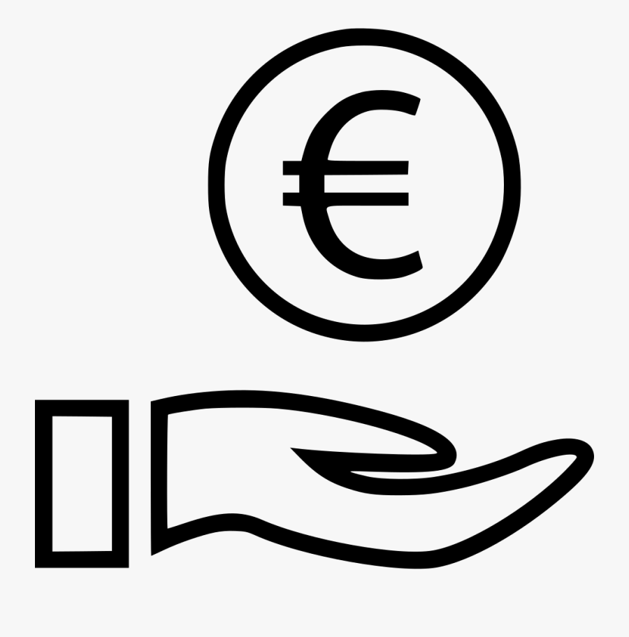 Euro Sign Hands Coin Svg Png Icon - Dollar Sign In Hand, Transparent Clipart