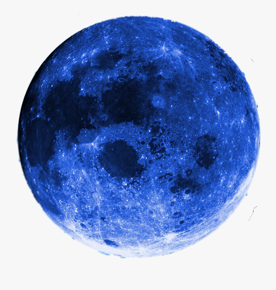 January 2018 Lunar Eclipse Blue Moon Supermoon Full - Blue Moon Transparent Background, Transparent Clipart