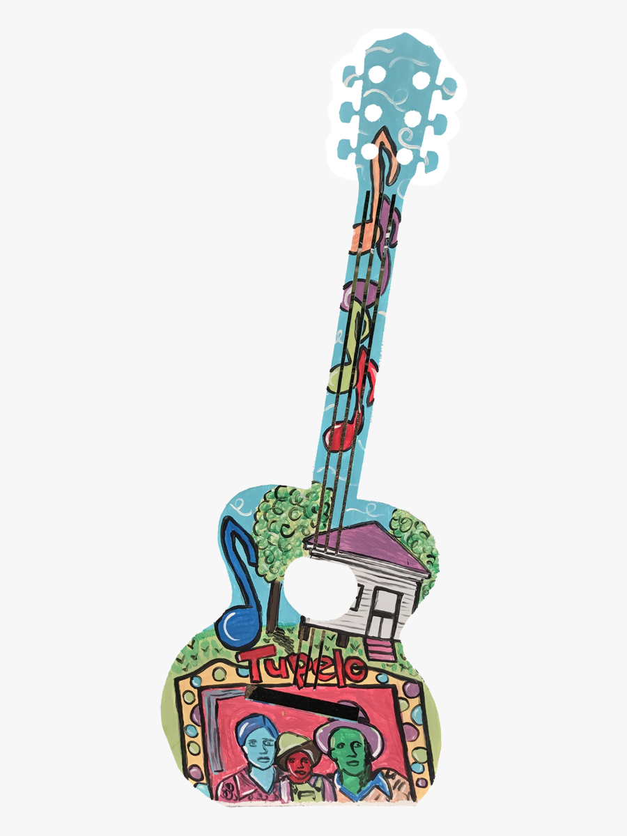Colorful Metal Guitar At Elvis Presley Birthplace - Colorful Guitar Clipart Png, Transparent Clipart