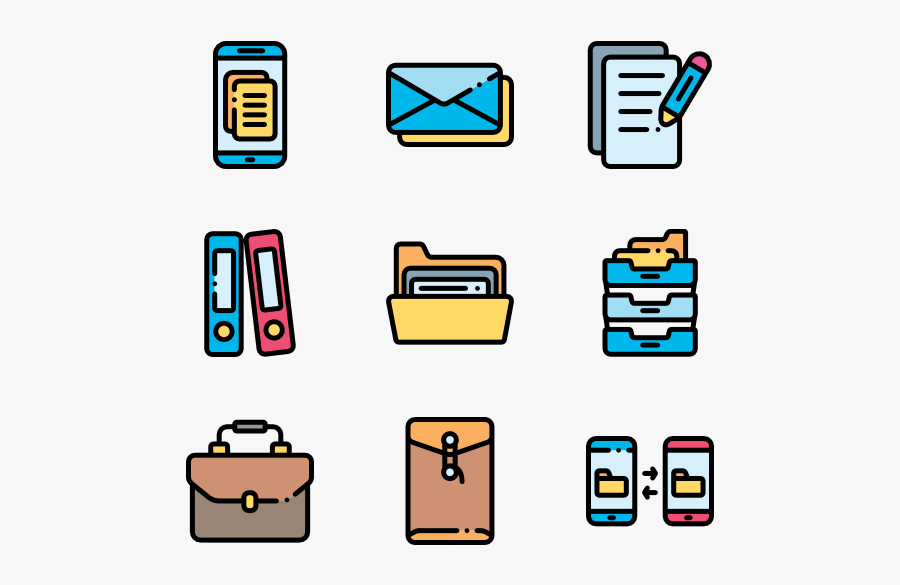 File And Document - Cyber Security Icon Set, Transparent Clipart