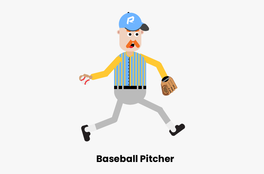 Baseball Pitcher - Cartoon, Transparent Clipart