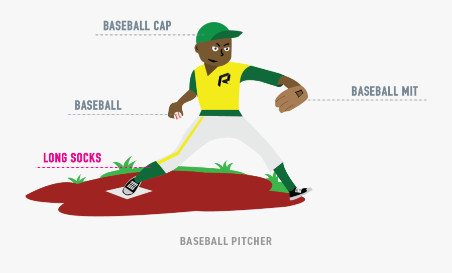 Baseball Baseball Long Socks - Cartoon, Transparent Clipart