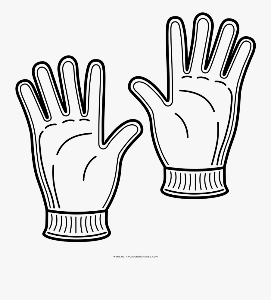 Gloves Coloring Page - Gloves Drawing, Transparent Clipart