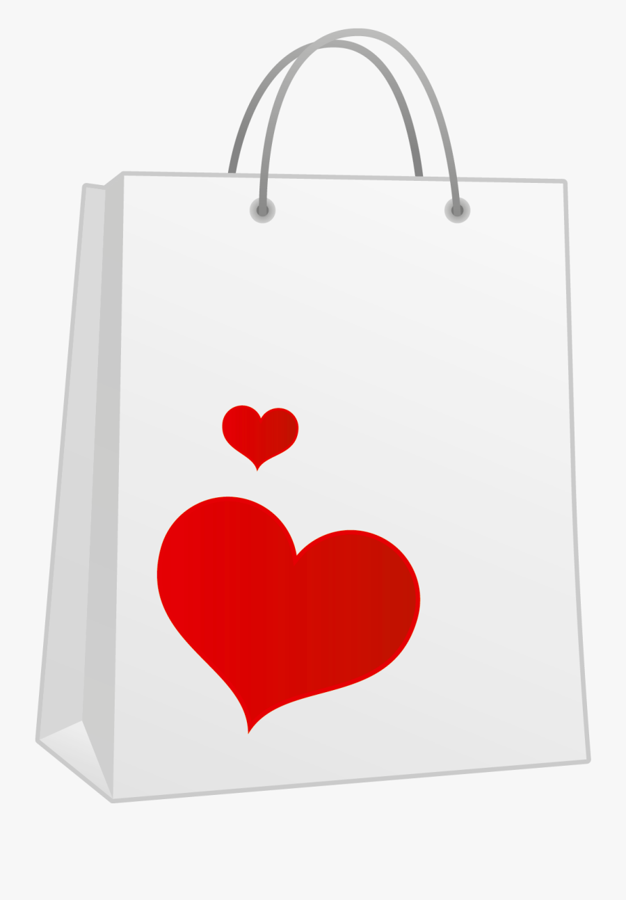 Heart Shopping Valentine Bag Paper Red Icon Clipart - Valentines Bag Transparent Icon, Transparent Clipart