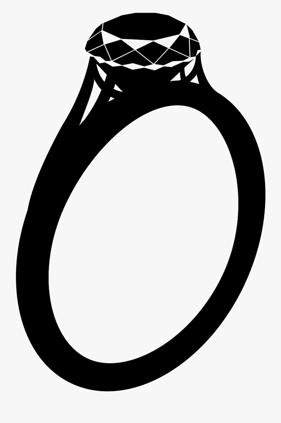 Engagement Ring Silhouette, Transparent Clipart
