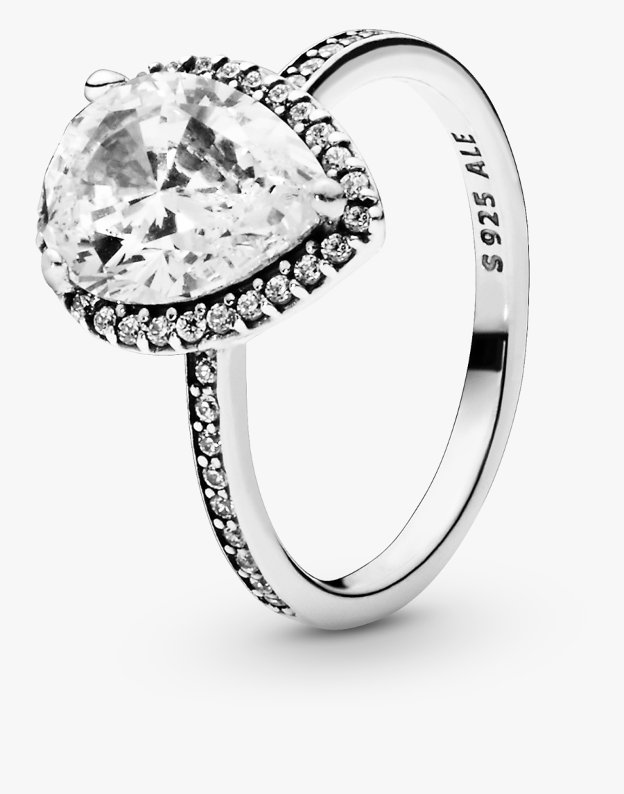 Pandora - Title - Tag - Sparkling Teardrop Halo Ring Pandora, Transparent Clipart